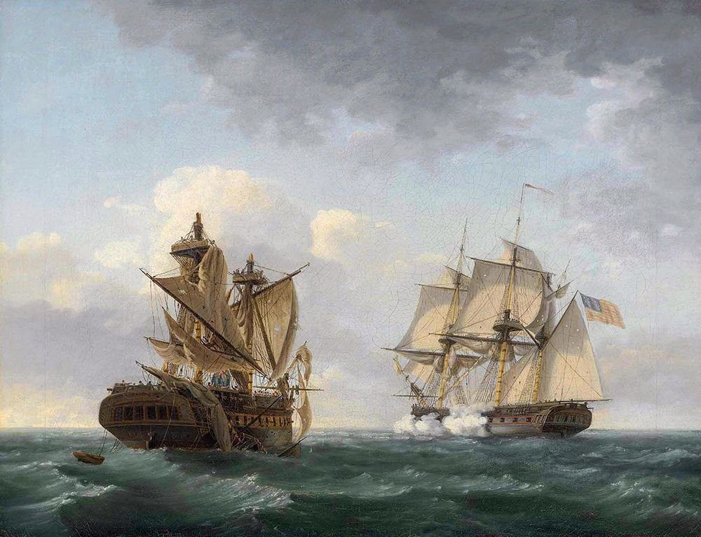 Engagement between the United States and the Macedonian art print by Thomas Birch for $57.95 CAD