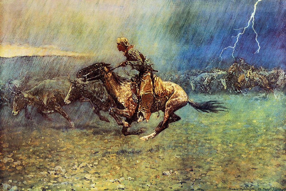 The Stampede art print by Frederic Remington for $57.95 CAD