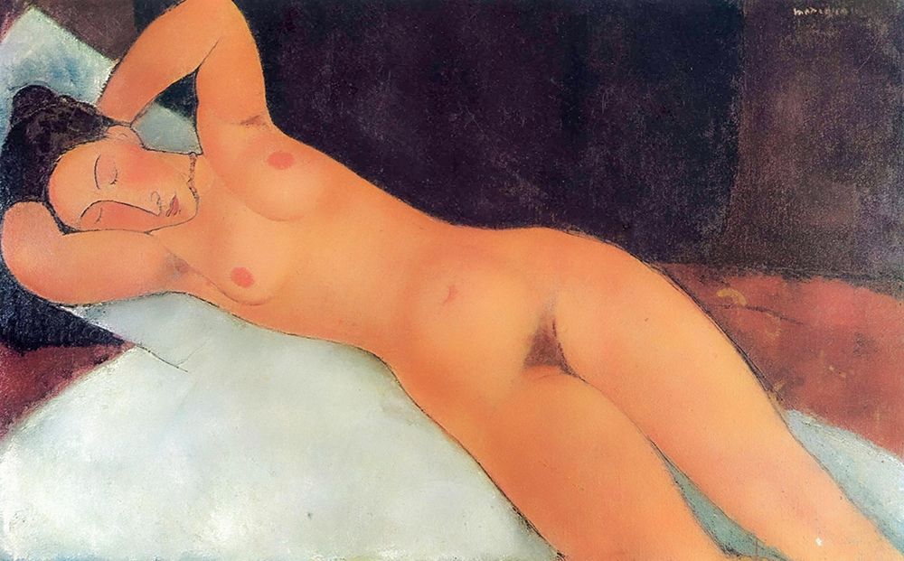 Eyes Closed Reclining Nude art print by Amedeo Modigliani for $57.95 CAD