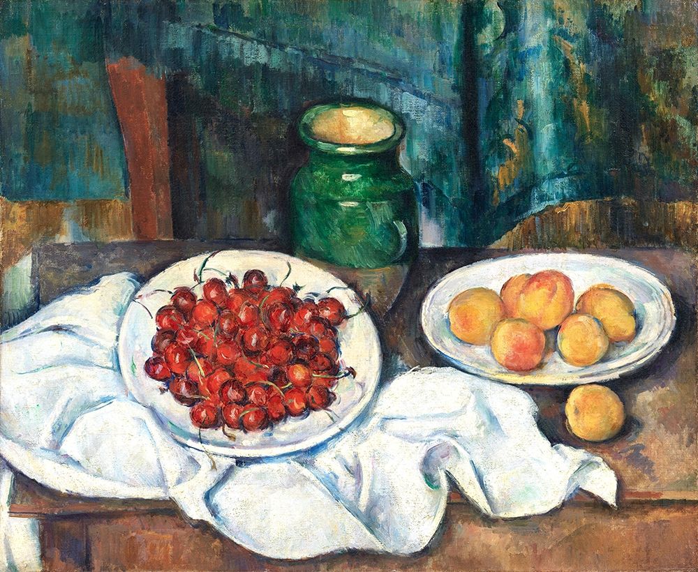 Still Life With Cherries And Peaches art print by Paul Cezanne for $57.95 CAD