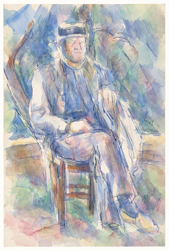Man Wearing a Straw Hat art print by Paul Cezanne for $57.95 CAD