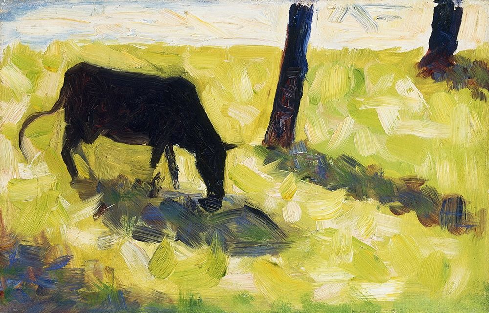 Black Cow in a Meadow art print by Georges Seurat for $57.95 CAD