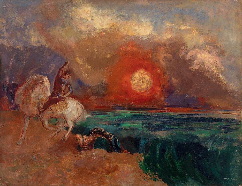 Saint George and the Dragon art print by Odilon Redon for $57.95 CAD