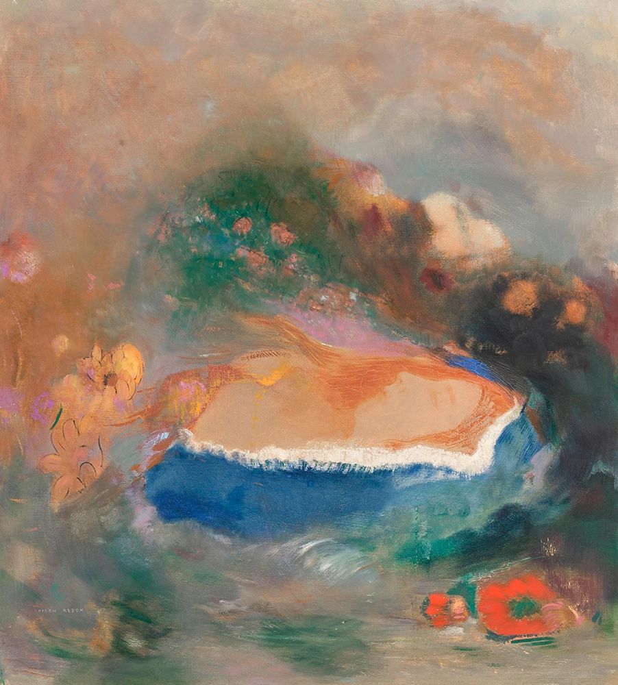 Ophelia with a Blue Wimple in the Water art print by Odilon Redon for $57.95 CAD