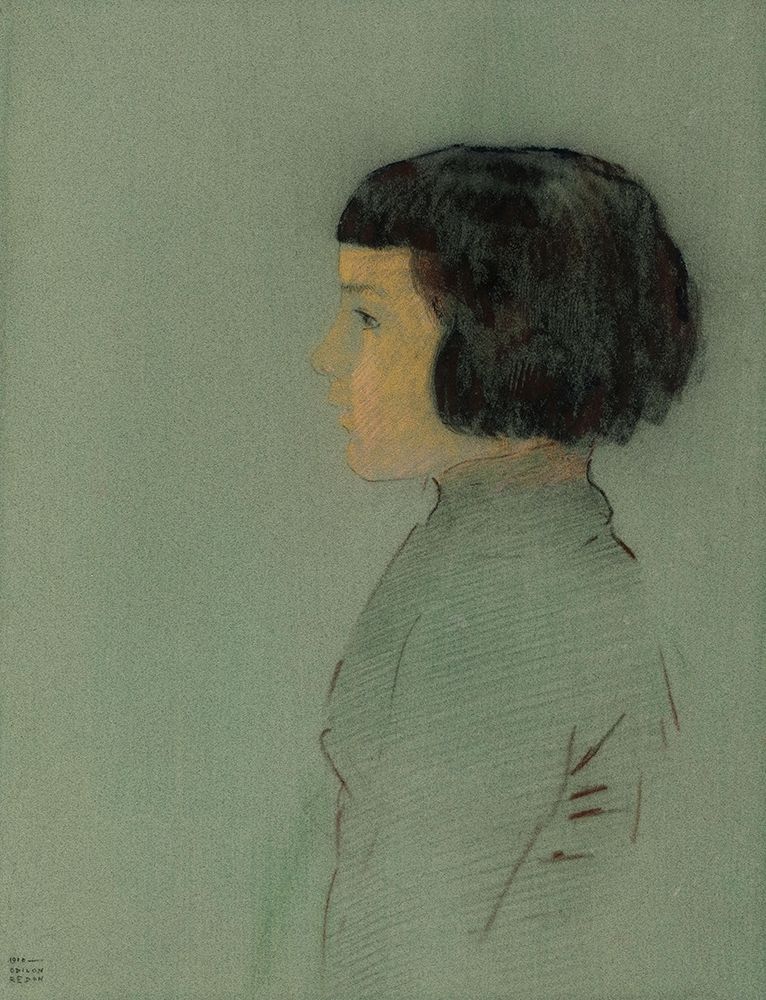 Young Woman in Profile art print by Odilon Redon for $57.95 CAD