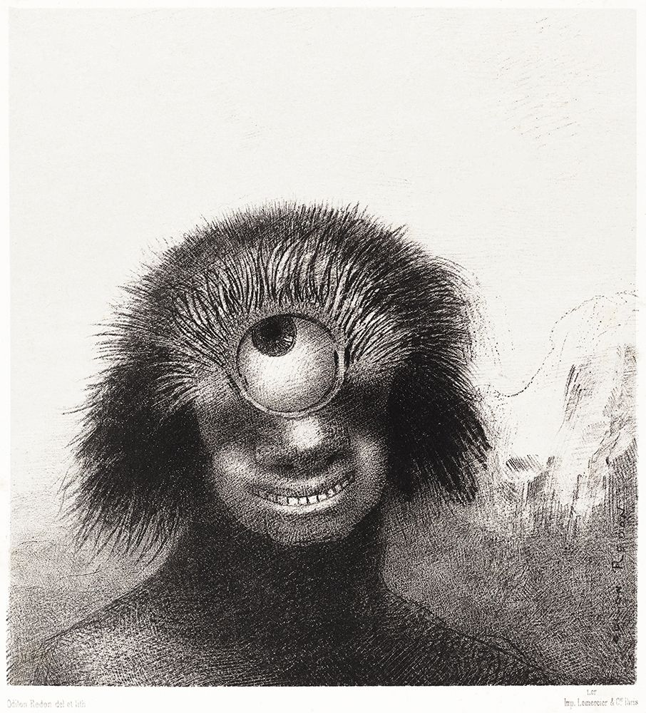 The Deformed Polyp Floated on the Shores, a Sort of Smiling and Hideous Cyclops by the Flower art print by Odilon Redon for $57.95 CAD