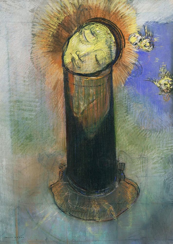 The Head of John the Baptist, on a Pillar art print by Odilon Redon for $57.95 CAD
