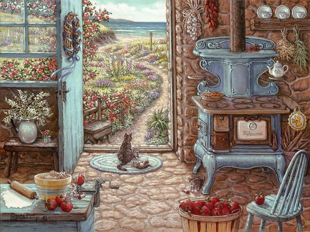 Blue Stove art print by Janet Kruskamp for $57.95 CAD