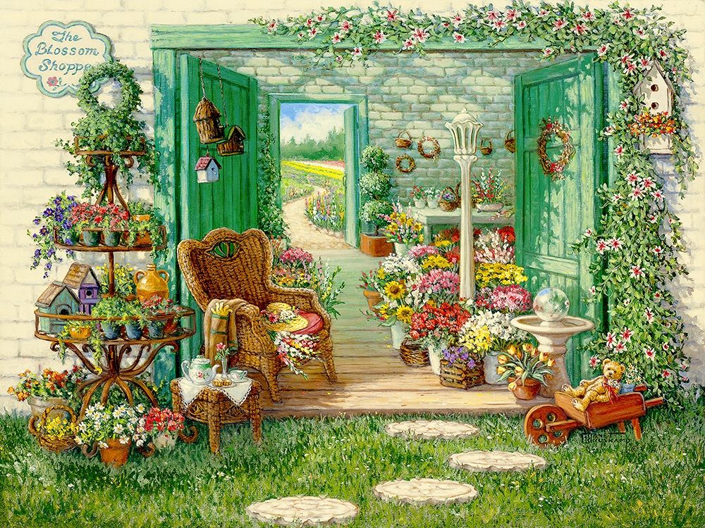 The Blossom Shoppe art print by Janet Kruskamp for $57.95 CAD