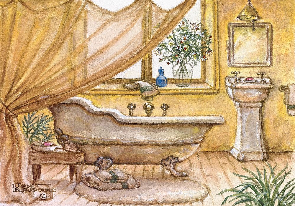 Vintage Bathtub II art print by Janet Kruskamp for $57.95 CAD