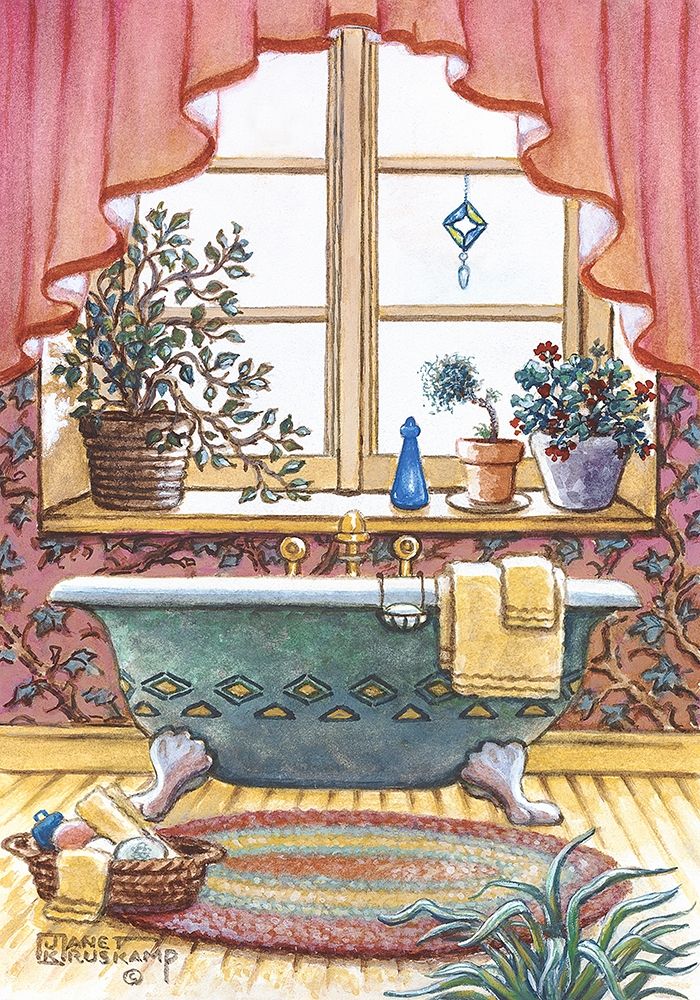 Vintage Bathtub I art print by Janet Kruskamp for $57.95 CAD