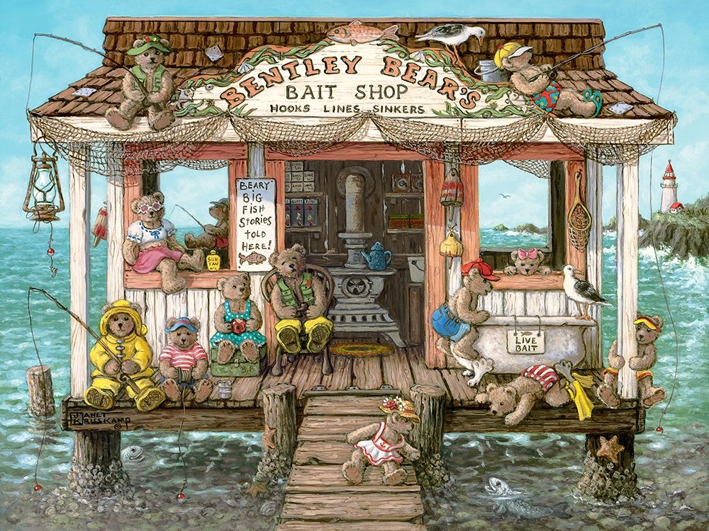 Bentley Bears Bait Shop art print by Janet Kruskamp for $57.95 CAD