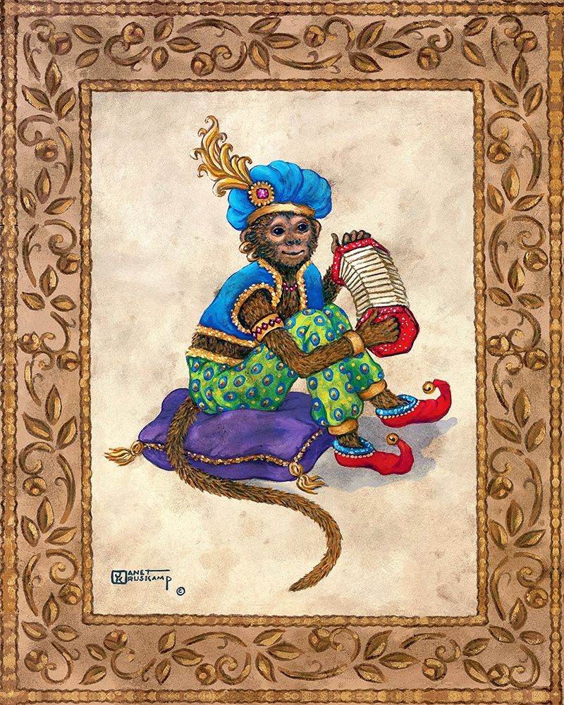Monkey With Concertina art print by Janet Kruskamp for $57.95 CAD