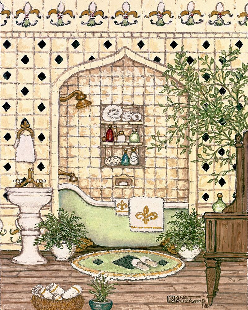 Elegant Bath III art print by Janet Kruskamp for $57.95 CAD