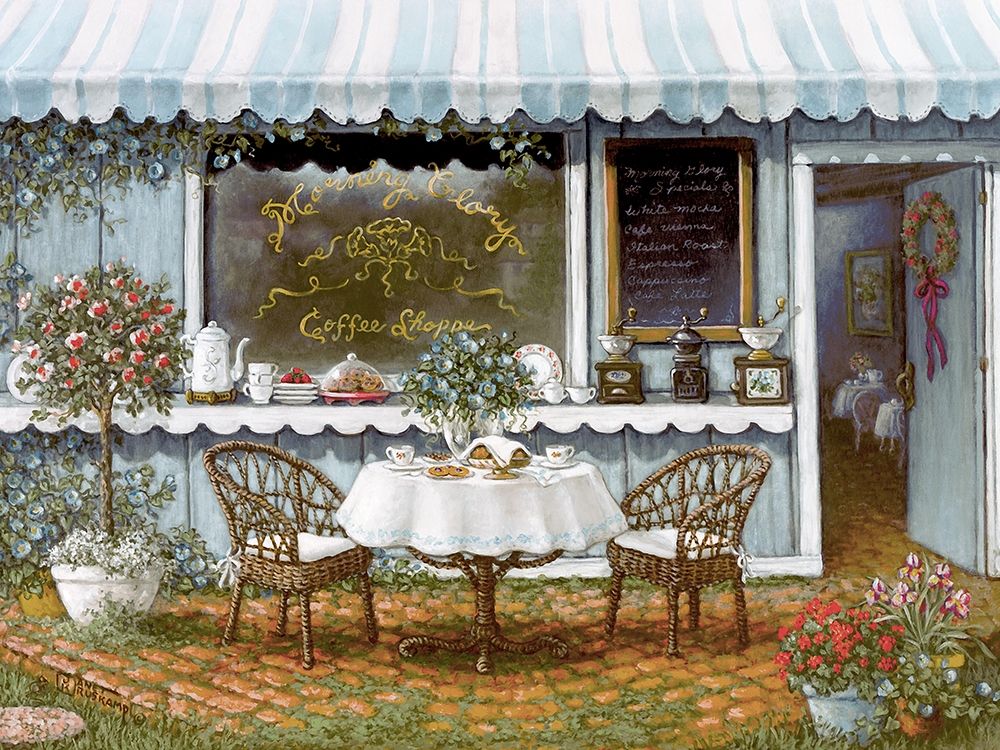 Morning Glory Coffee Shop art print by Janet Kruskamp for $57.95 CAD