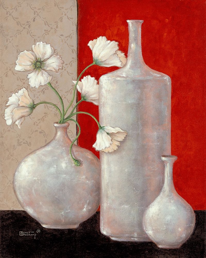 Silverleaf and Poppies II art print by Janet Kruskamp for $57.95 CAD