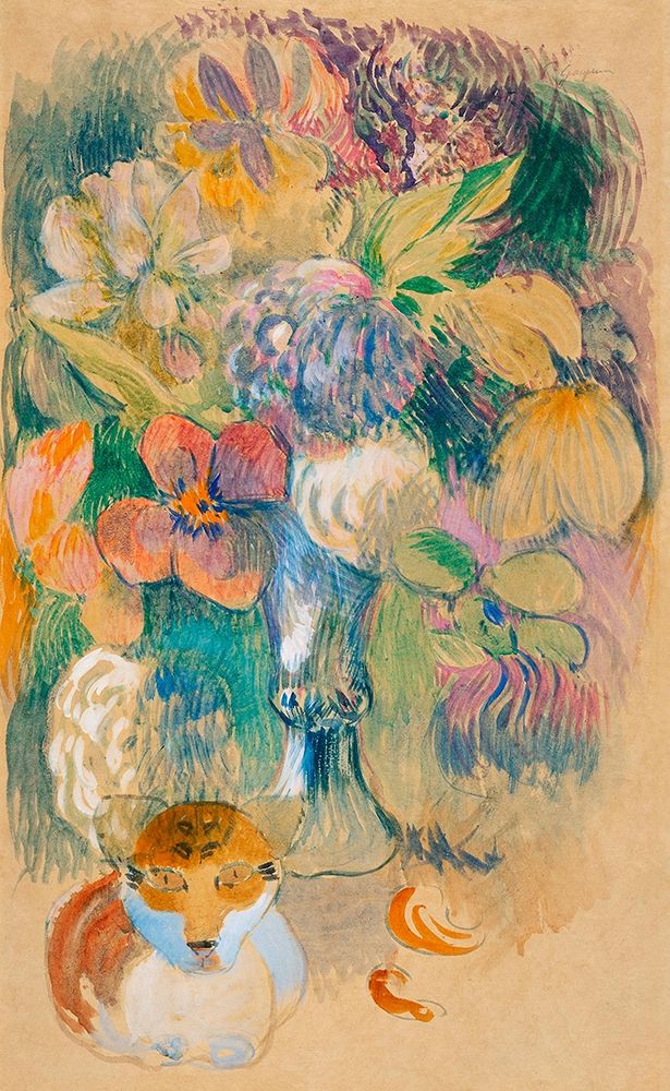 Still Life with Cat art print by Paul Gauguin for $57.95 CAD
