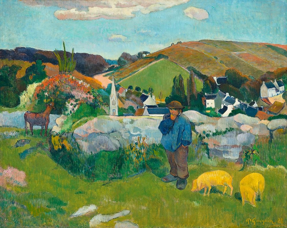 The Swineherd art print by Paul Gauguin for $57.95 CAD