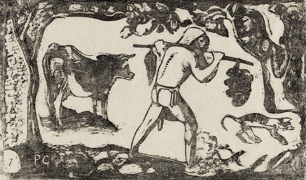Tahitian Carrying Bananas, from the Suite of Late Wood-Block art print by Paul Gauguin for $57.95 CAD