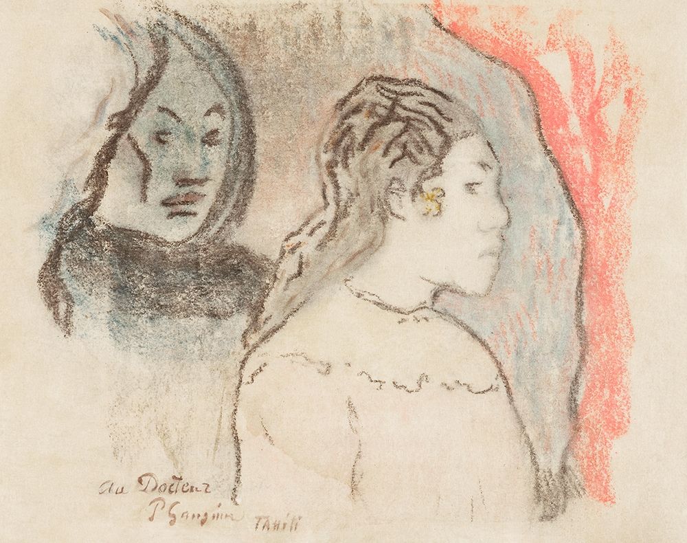 Study of Tahitian Heads art print by Paul Gauguin for $57.95 CAD