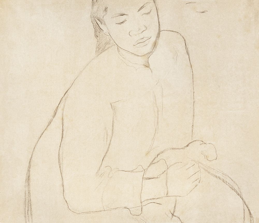 Seated Tahitian Woman art print by Paul Gauguin for $57.95 CAD