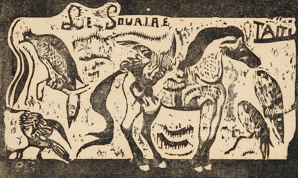 A Horse and Birds, headpiece for Le sourire art print by Paul Gauguin for $57.95 CAD