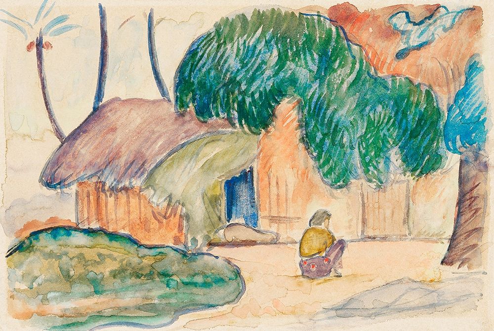 Tahitian Hut art print by Paul Gauguin for $57.95 CAD