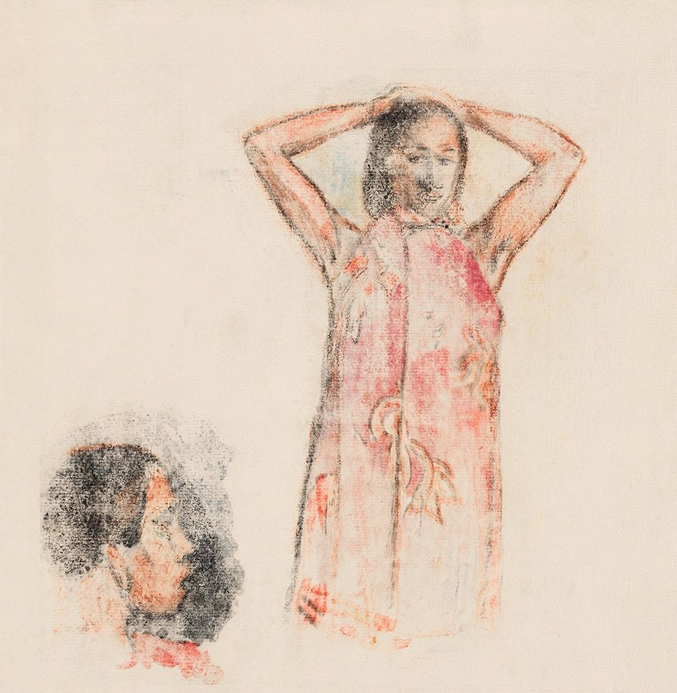 Tahitian Girl in Pink Pareu art print by Paul Gauguin for $57.95 CAD