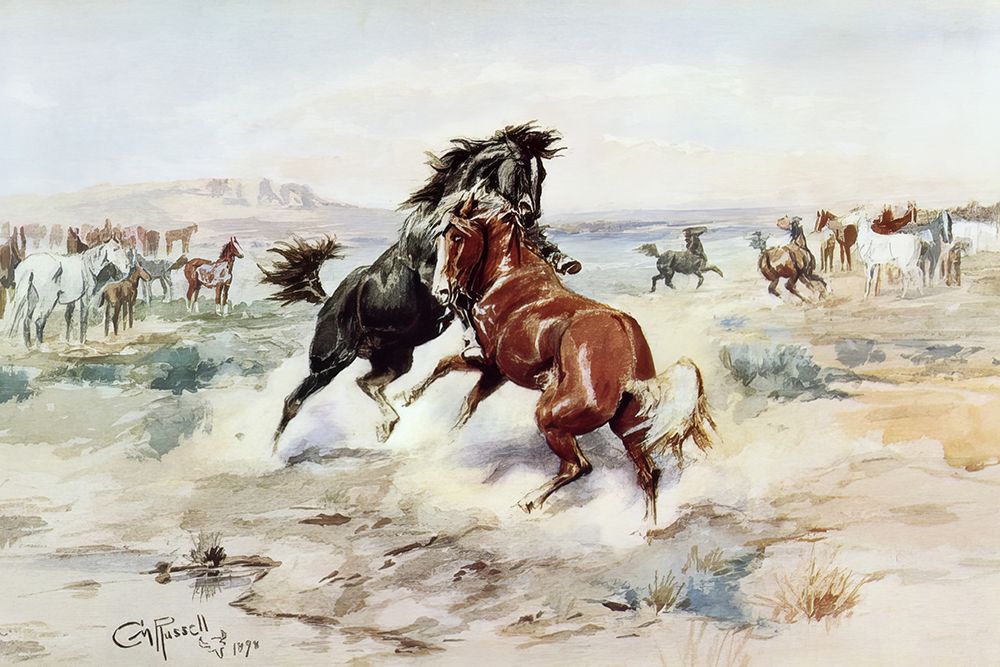 The Challenge art print by Charles Marion Russell for $57.95 CAD