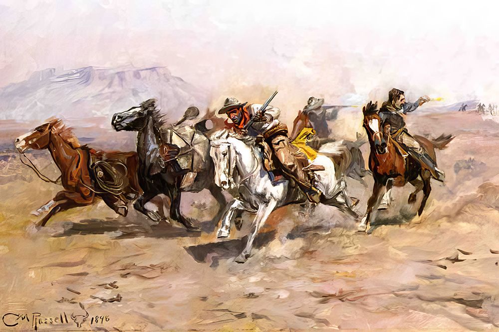 Outnumbered art print by Charles Marion Russell for $57.95 CAD
