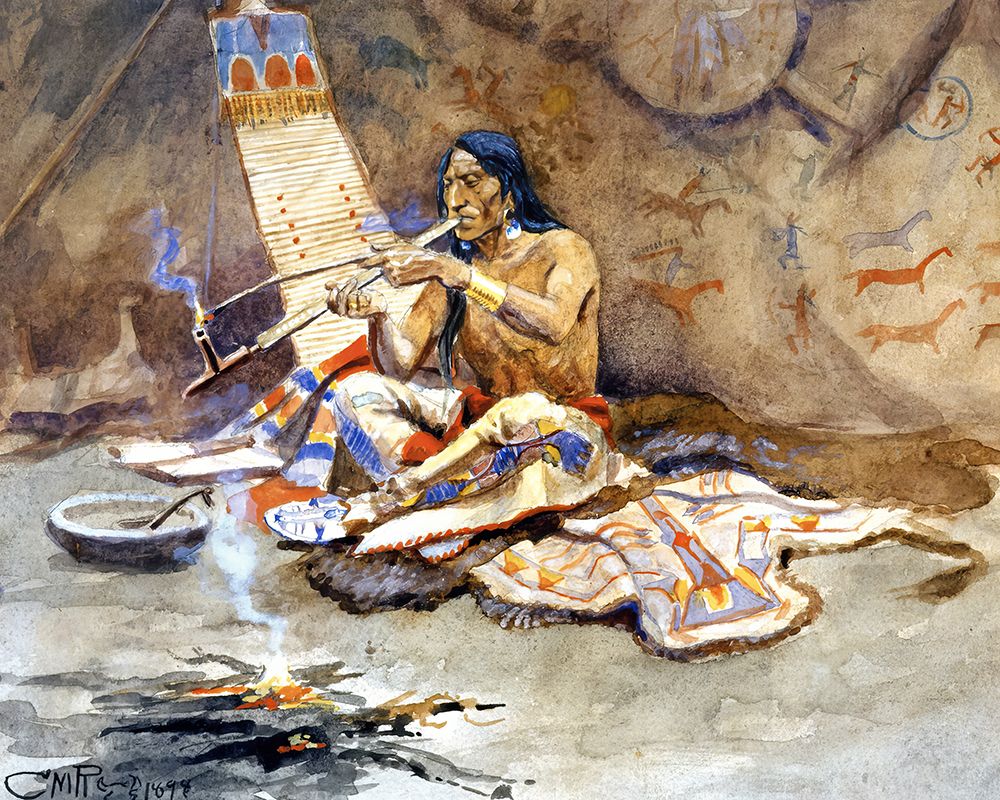 The Peace Pipe art print by Charles Marion Russell for $57.95 CAD