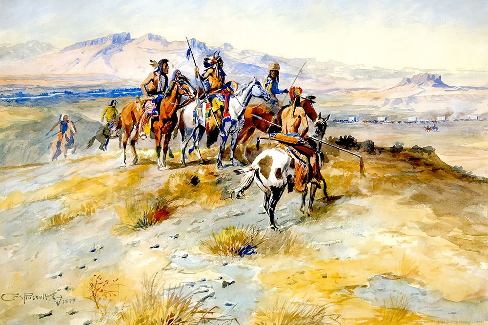 The Coming of the White Man art print by Charles Marion Russell for $57.95 CAD