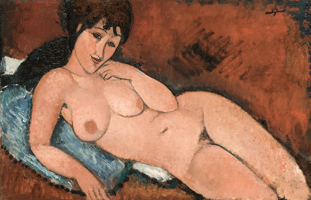Nude on a Blue Cushion art print by Amedeo Modigliani for $57.95 CAD