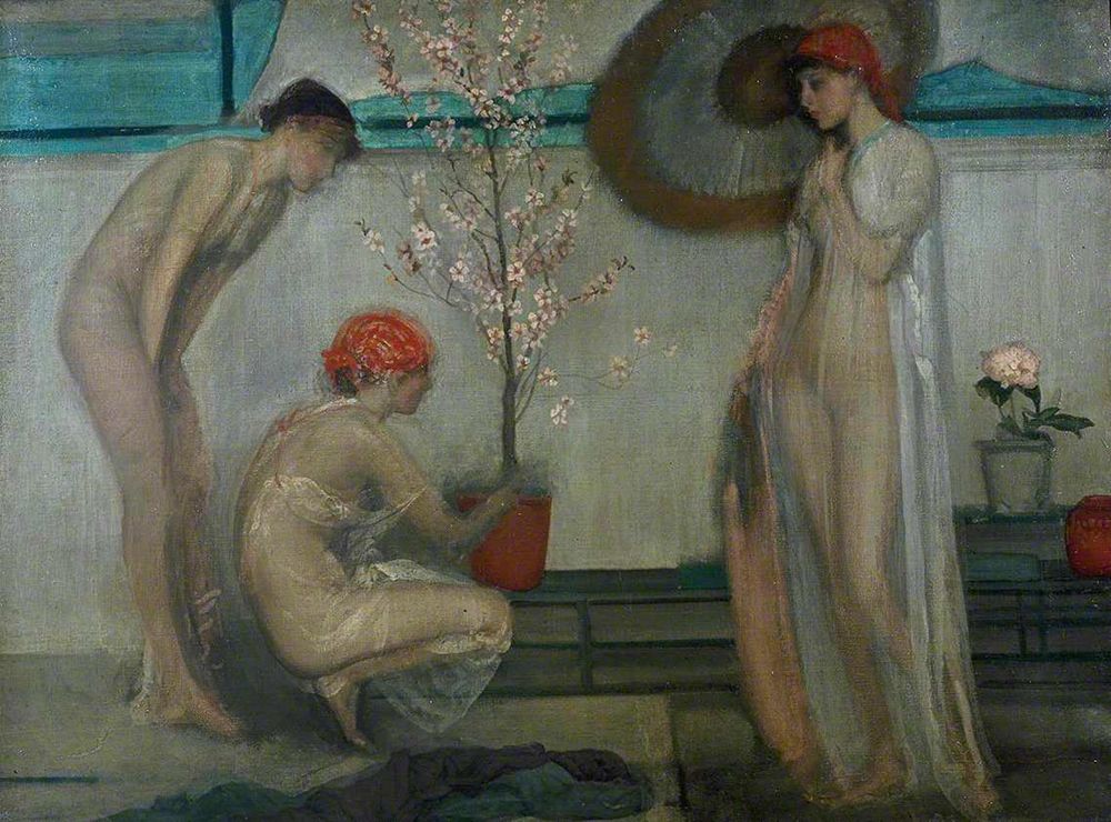 Three Figures, Pink and Grey art print by James McNeill Whistler for $57.95 CAD