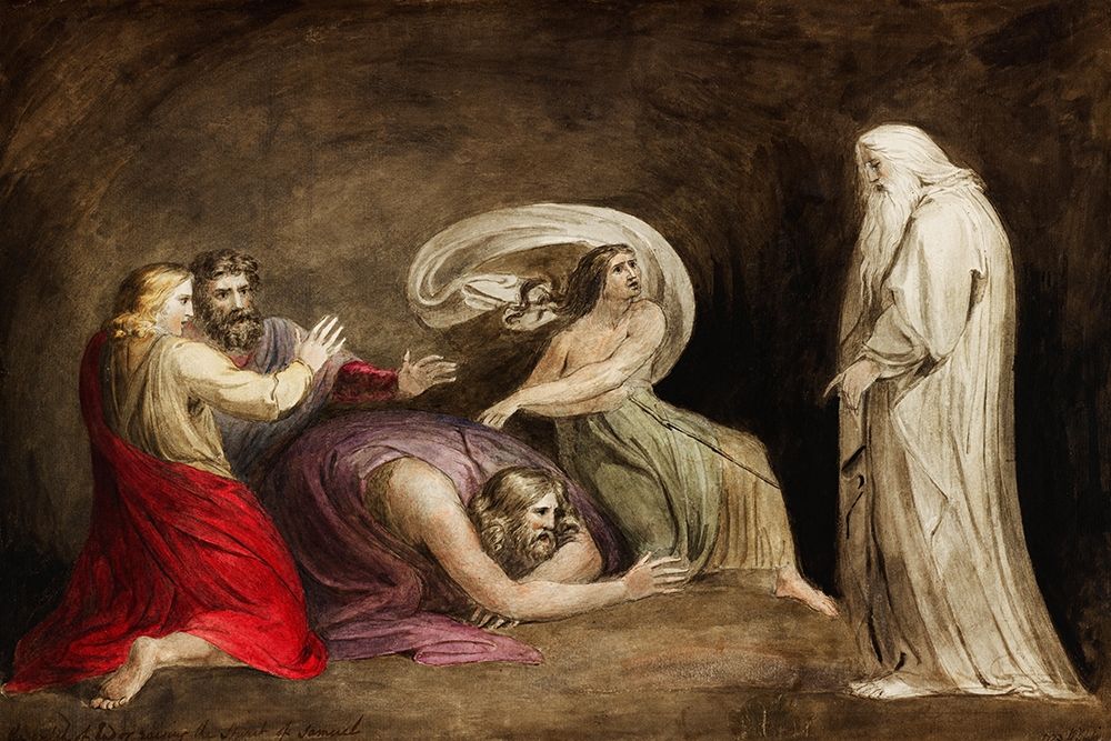 Witch of Endor raising the spirit of Samuel art print by William Blake for $57.95 CAD
