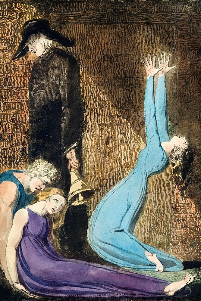 Man supporting a supine woman art print by William Blake for $57.95 CAD