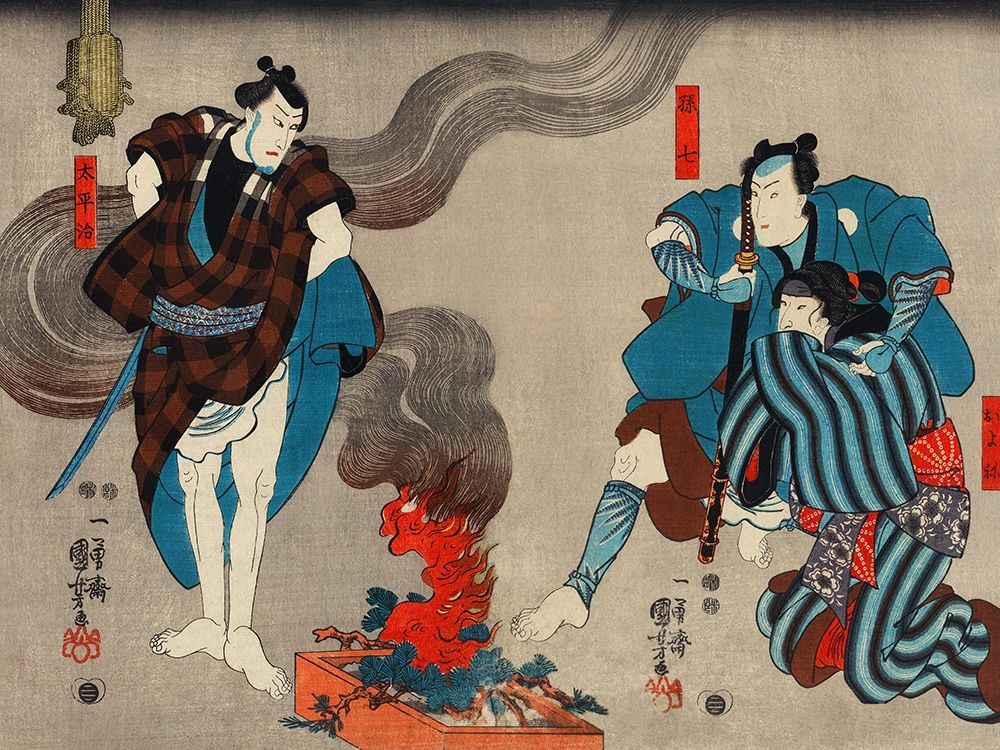 Oyone Magoshichi Taheiji art print by Utagawa Kuniyoshi for $57.95 CAD