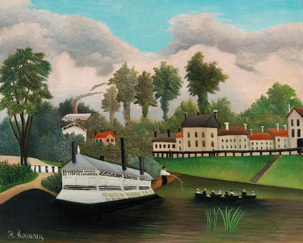 The Laundry Boat of Pont de Charenton 1895 art print by Henri Rousseau for $57.95 CAD