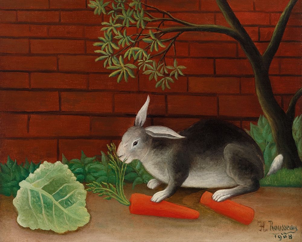 The Rabbits Meal 1908 art print by Henri Rousseau for $57.95 CAD