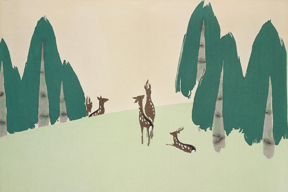 Deer from Momoyogusa art print by Kamisaka Sekka for $57.95 CAD