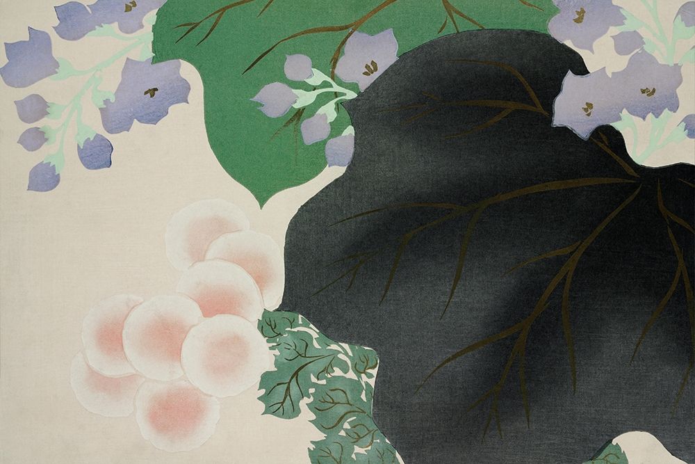 Flowers and leaves from Momoyogusa art print by Kamisaka Sekka for $57.95 CAD