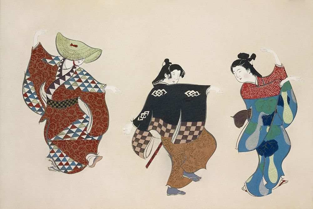 Dancers from Momoyogusa art print by Kamisaka Sekka for $57.95 CAD