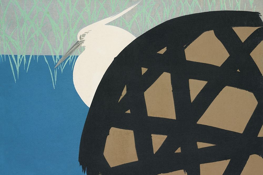 White heron from Momoyogusa art print by Kamisaka Sekka for $57.95 CAD
