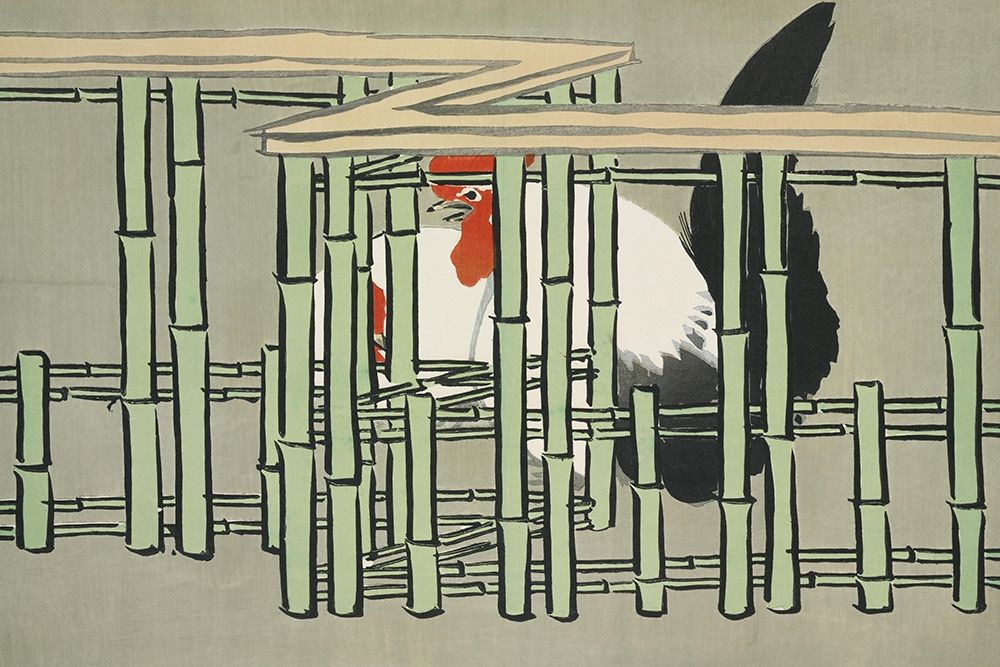 Roosters from Momoyogusa art print by Kamisaka Sekka for $57.95 CAD