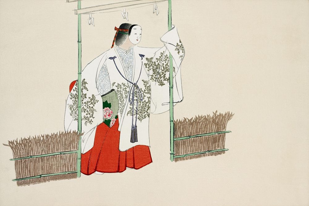 Masked man from Momoyogusa art print by Kamisaka Sekka for $57.95 CAD