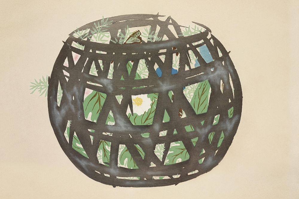 Basket from Momoyogusa art print by Kamisaka Sekka for $57.95 CAD
