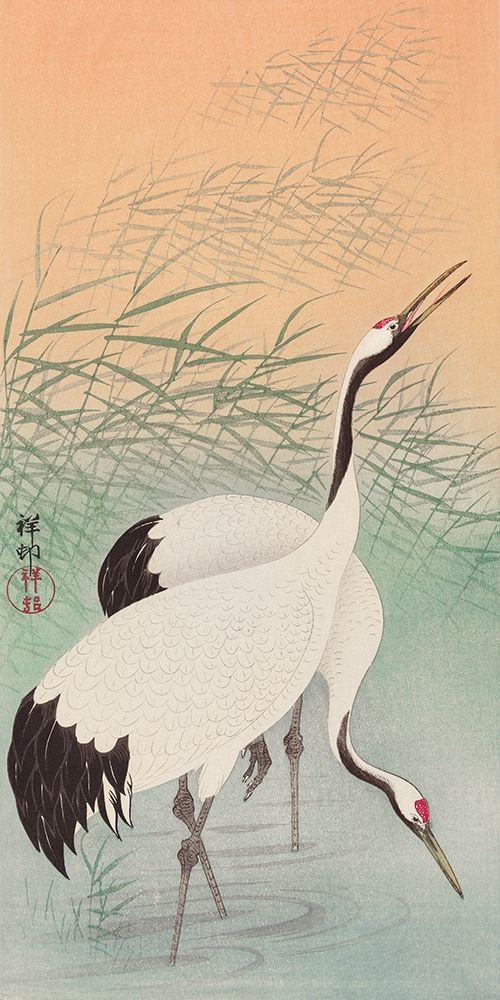 Two cranes art print by Ohara Koson for $57.95 CAD