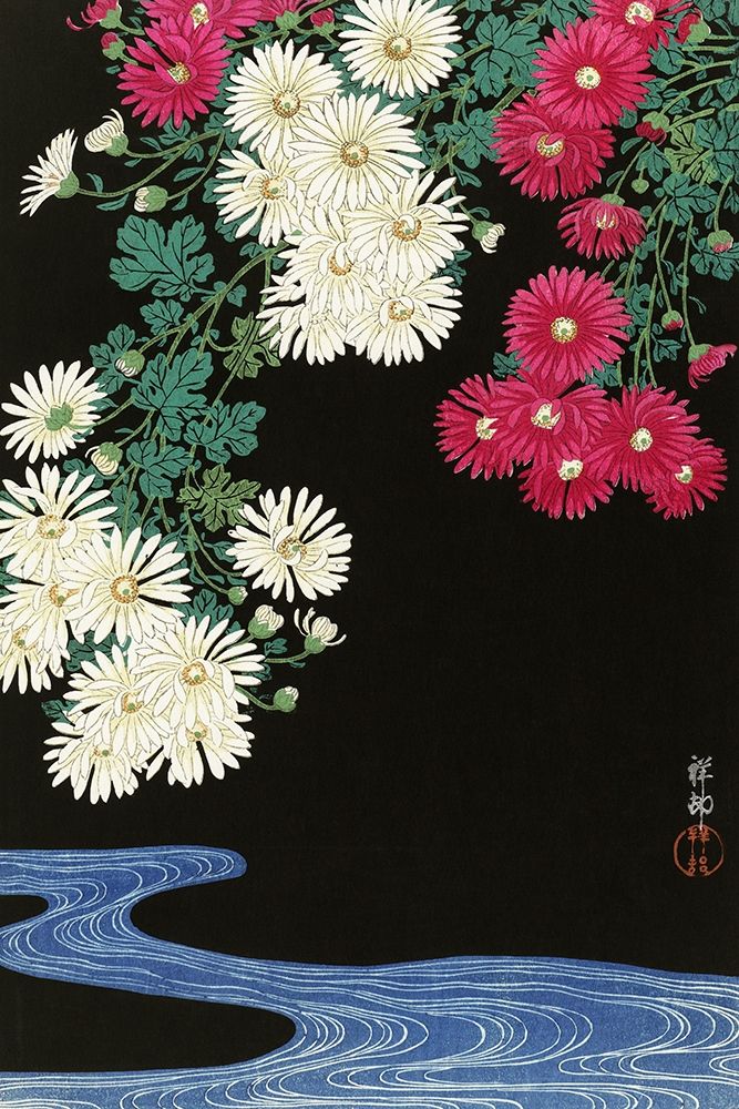 Chrysanthemums art print by Ohara Koson for $57.95 CAD