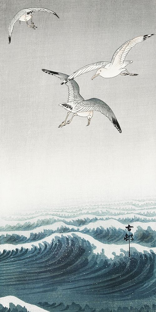 Three seagulls art print by Ohara Koson for $57.95 CAD