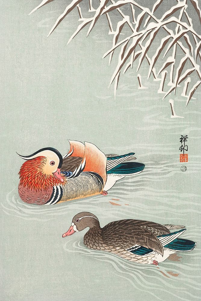 Mandarin ducks art print by Ohara Koson for $57.95 CAD